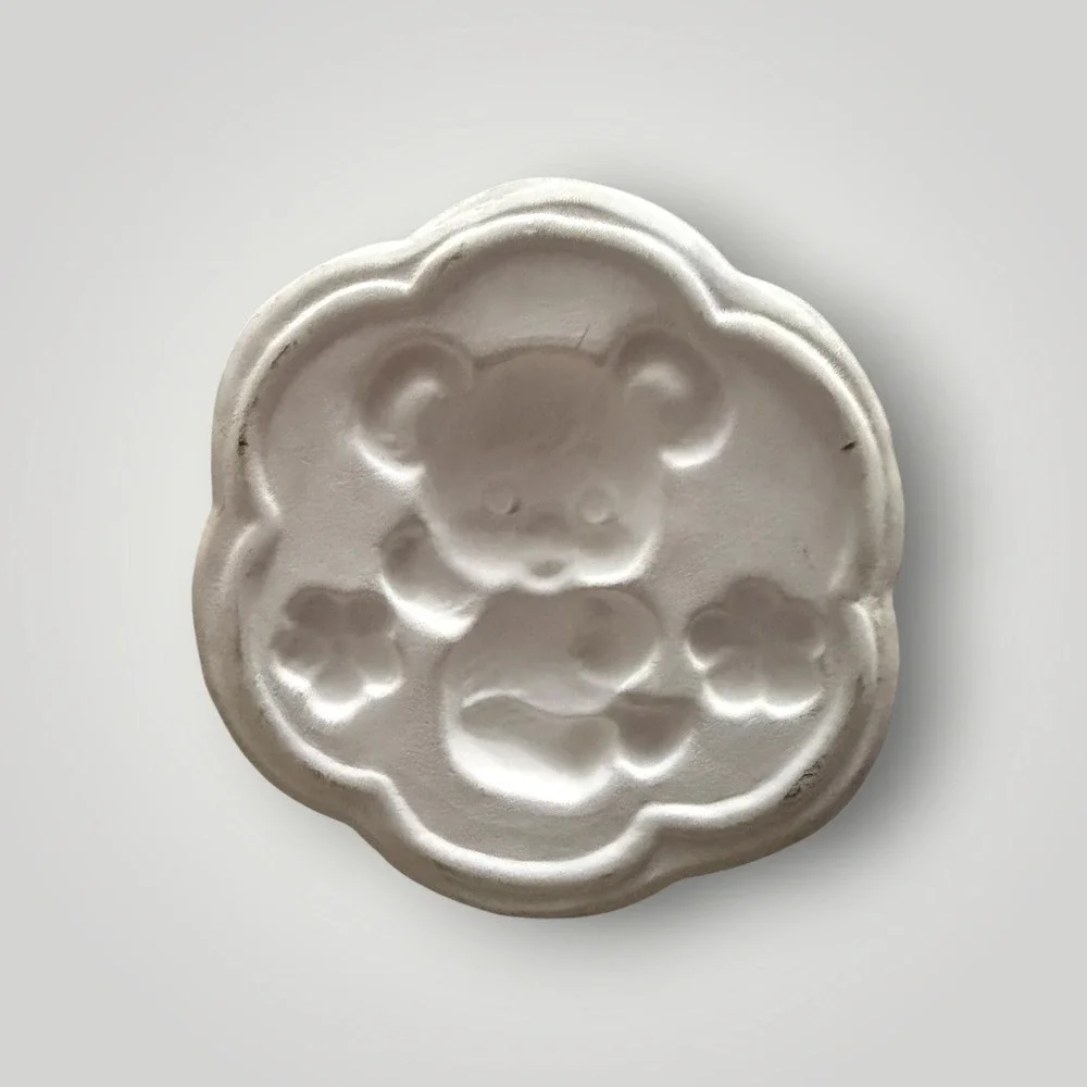 Teddy Bear Japan Cookie Press‎ White Ceramic Vintage MCM Kitsch Baking Cottage